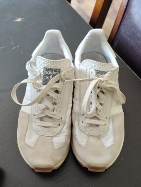Adidas Originals Kids White & Light Gray Suede Sneakers